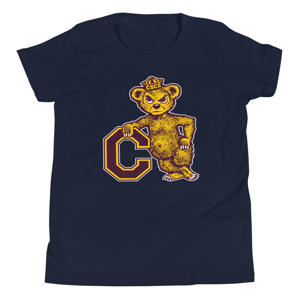 Northern Colorado Vintage Kids Youth Shirt - 1950s Leaning Bear Art Youth Staple Tee - Rivalry Week