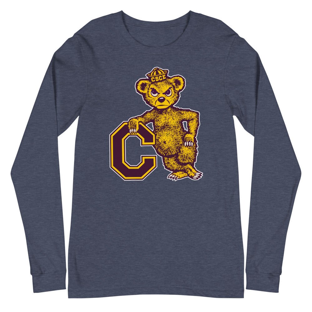 Northern Colorado Vintage Long Sleeve Shirt - 1950s Leaning Bear Art Long Sleeve Shirt - Rivalry Week