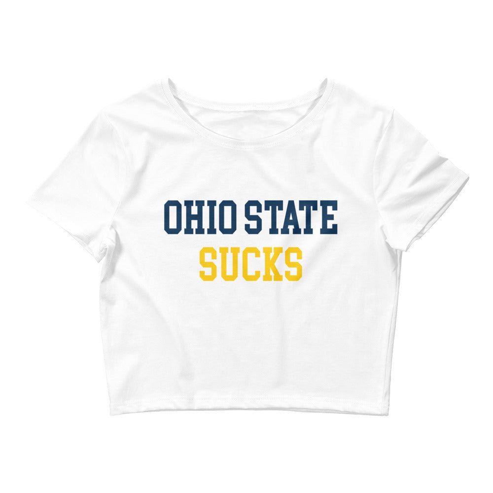 Ohio State Sucks Michigan Rivalry Crop Top White Crop Top - rivalryweek