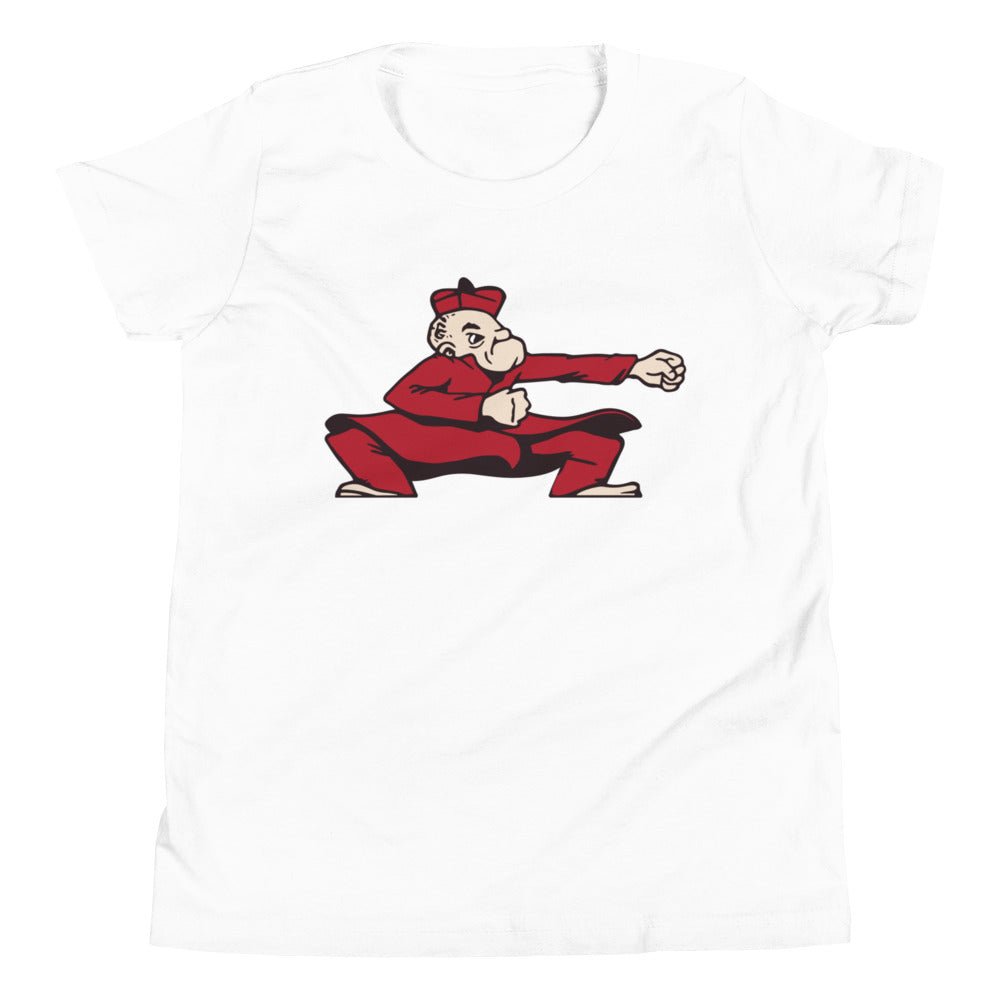 Ohio Wesleyan Kids Youth Shirt - 1940s Vintage Battling Bishop Art Youth Staple Tee - rivalryweek