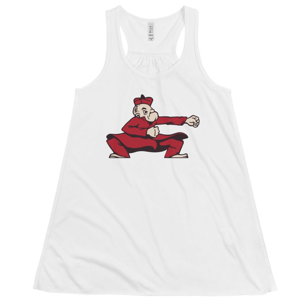 Ohio Wesleyan Women's Flowy Tank Top - 1940s Vintage Battling Bishop Art W Tank Top - rivalryweek