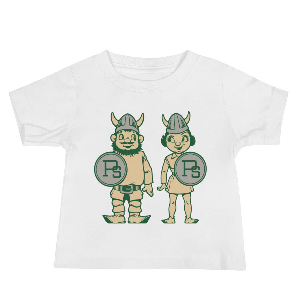 Portland State Vintage Baby T Shirt - 1950s Viking Couple Art Baby Staple Tee - Rivalry Week