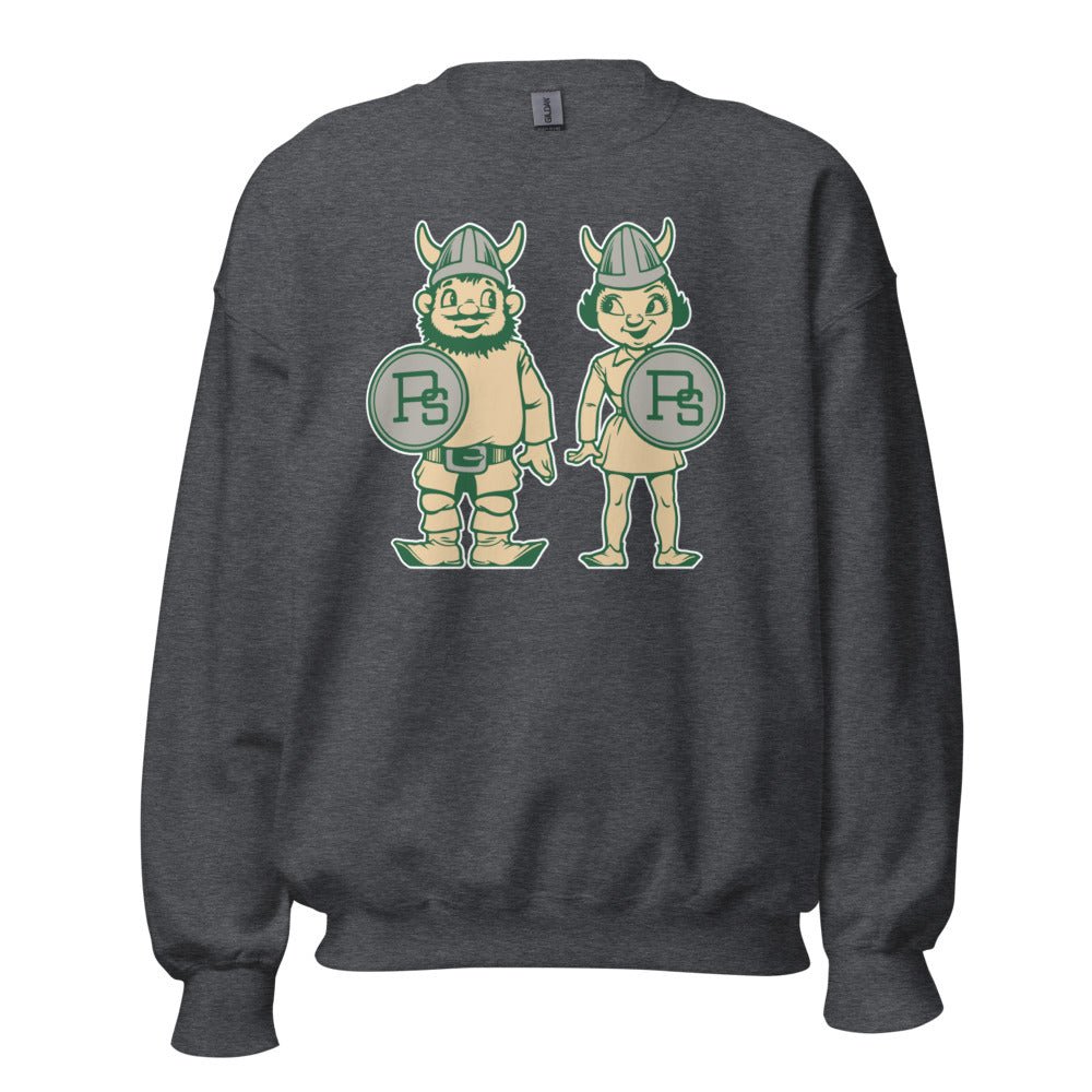 Portland State Vintage Crew Neck Sweatshirt - 1950s Viking Couple Art Sweatshirt - Rivalry Week