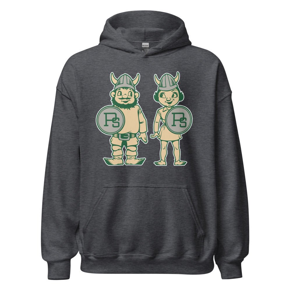 Portland State Vintage Hoodie - 1950s Viking Couple Art Hoodie - Rivalry Week