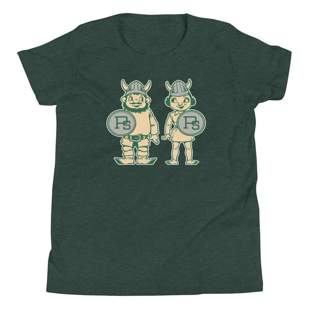 Portland State Vintage Kids Youth Shirt - 1950s Viking Couple Art Youth Staple Tee - Rivalry Week