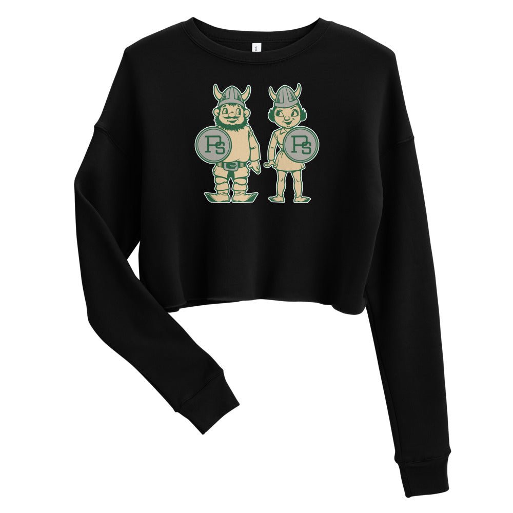 Portland State Vintage Women's Cropped Sweatshirt - 1950s Viking Couple Art Cropped Sweatshirt - Rivalry Week