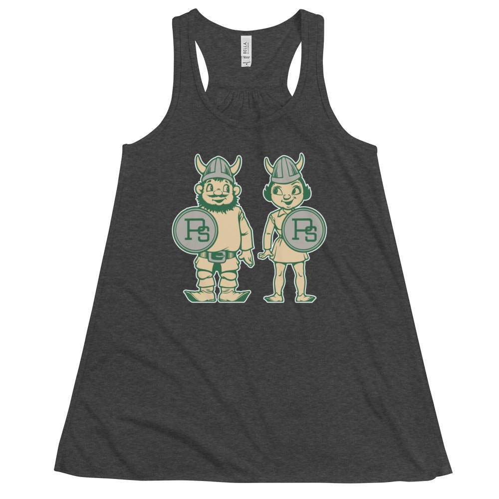 Portland State Vintage Women's Flowy Tank Top - 1950s Viking Couple Art W Tank Top - Rivalry Week