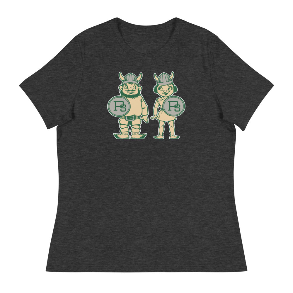 Portland State Vintage Women's Relaxed Shirt - 1950s Viking Couple Art W Relaxed T Shirt - Rivalry Week