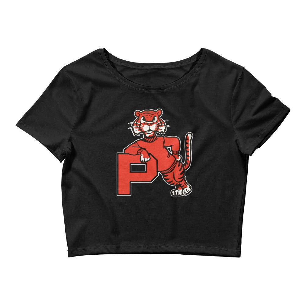 Princeton Vintage Crop Top - 1960s Leaning Tiger Mascot Art Crop Top - Rivalry Week