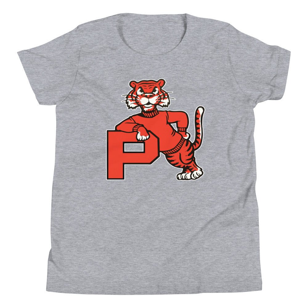 Princeton Vintage Kids Youth Shirt - 1960s Leaning Tiger Mascot Art Youth Staple Tee - Rivalry Week