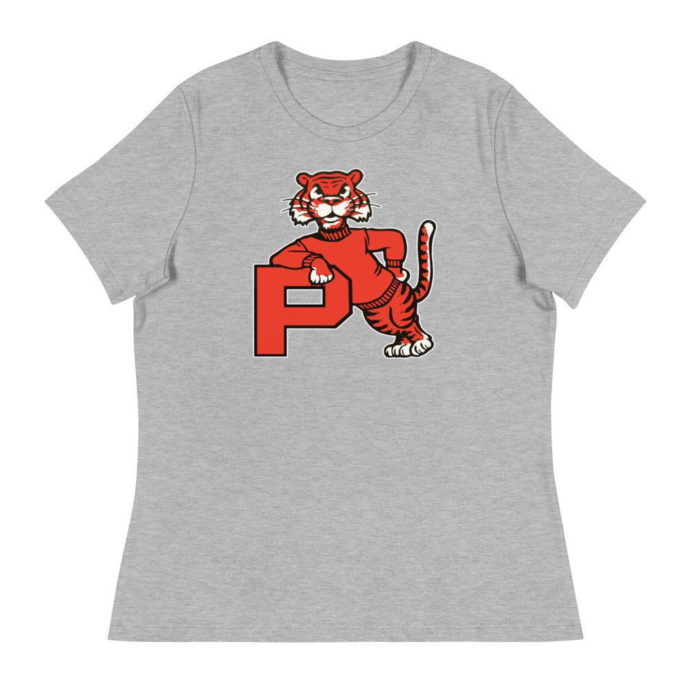 Princeton Vintage Women's Relaxed Shirt - 1960s Leaning Tiger Mascot Art W Relaxed T Shirt - Rivalry Week