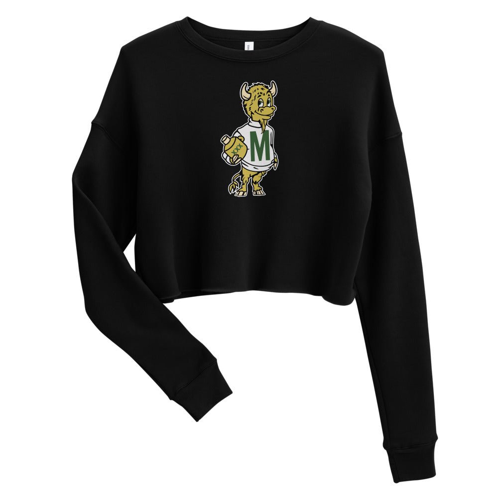 Rare Marshall University Vintage Women's Cropped Sweatshirt - 1950s Good Time Herd Art Cropped Sweatshirt - rivalryweek