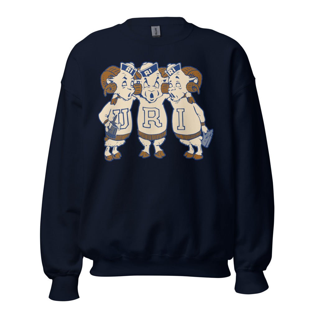 Rare Vintage Rhode Island Shirt Crew Neck Sweatshirt - 1940s Ram Fight Song Art Sweatshirt - Rivalry Week