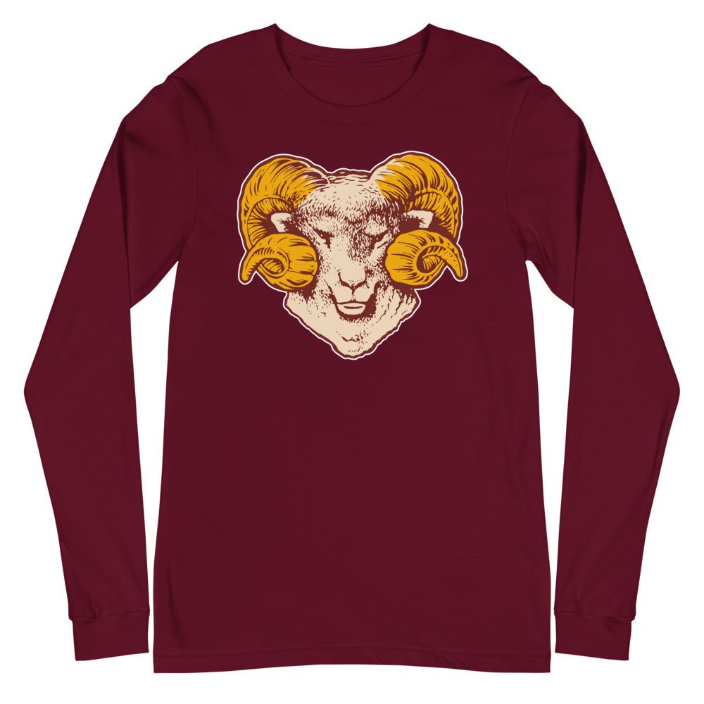 Retro Fordham Rams Long Sleeve Shirt - 1940s Head On Art Long Sleeve Shirt - Rivalry Week