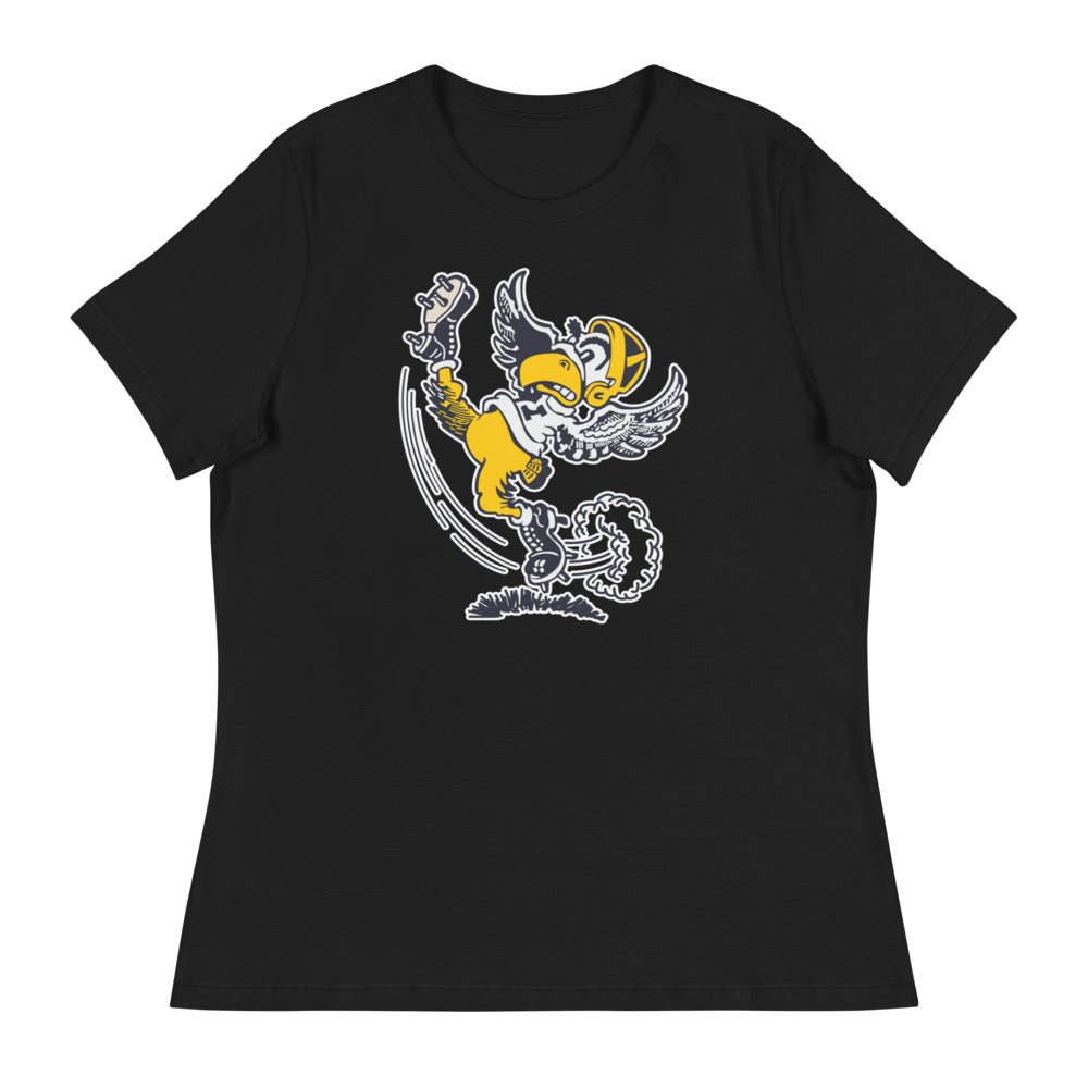 Retro Iowa Football Women's Relaxed Shirt - 1940s Hawkeye 4th Down Art W Relaxed T Shirt - rivalryweek