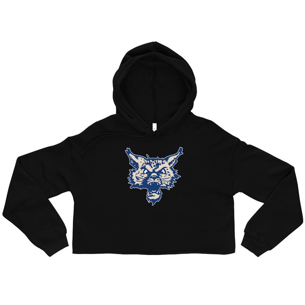 Retro Kentucky Women's Cropped Hoodie - 1950s Wildcat Head Art Cropped Hoodie - Rivalry Week