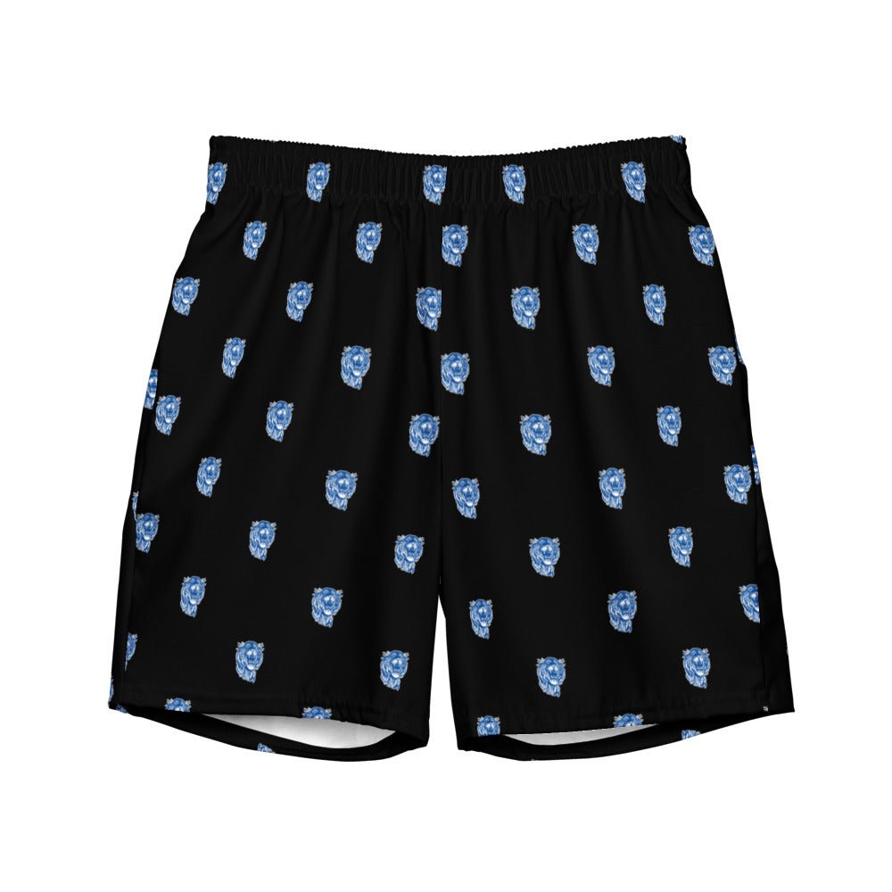 Retro Memphis Swim Trunks - 1963 Roaring Tiger Black Pattern Swim Trunks - Rivalry Week