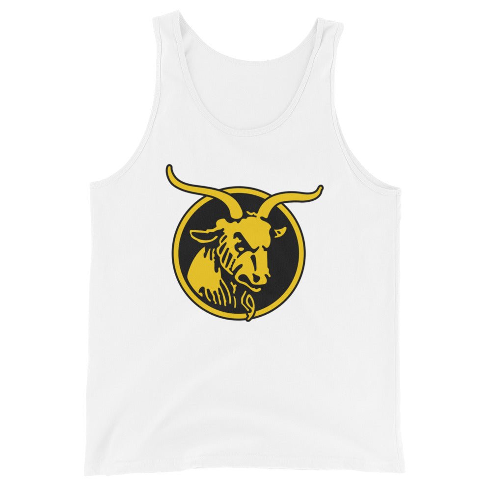 Retro Navy Men's Tank Top - 1959 Bill The Goat Means Business Art Mens Tank Top - rivalryweek