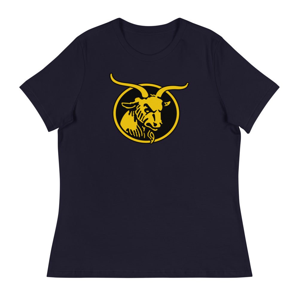 Retro Navy Women's Relaxed Shirt - 1959 Bill The Goat Means Business Art W Relaxed T Shirt - rivalryweek