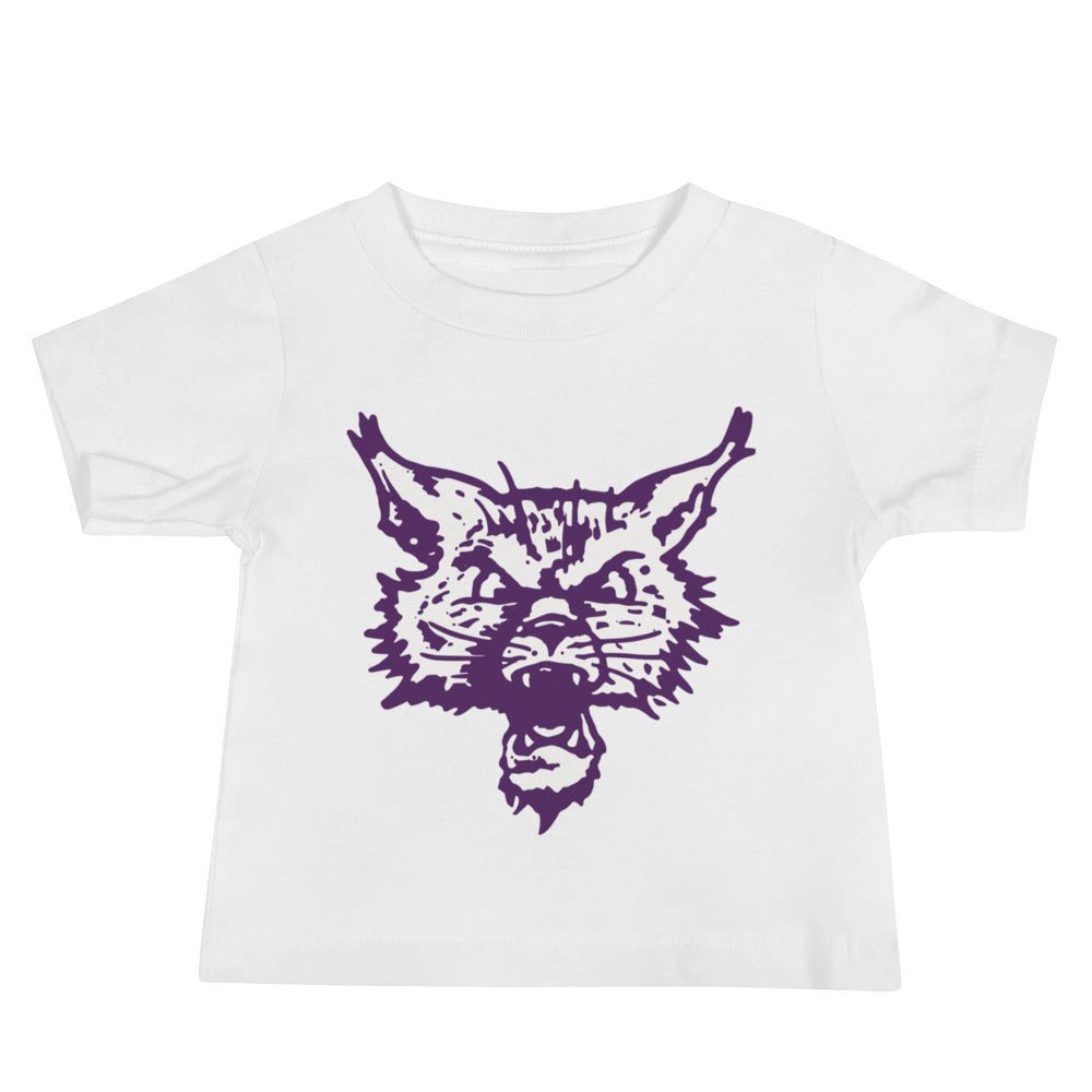 Retro Northwestern Baby T Shirt - 1950s Roaring Wild Cat Art Baby Staple Tee - Rivalry Week