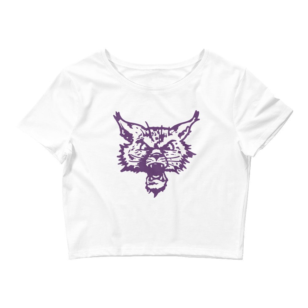 Retro Northwestern Crop Top - 1950s Roaring Wild Cat Art Crop Top - Rivalry Week