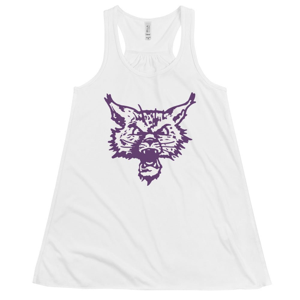 Retro Northwestern Women's Flowy Tank Top - 1950s Roaring Wild Cat Art W Tank Top - Rivalry Week