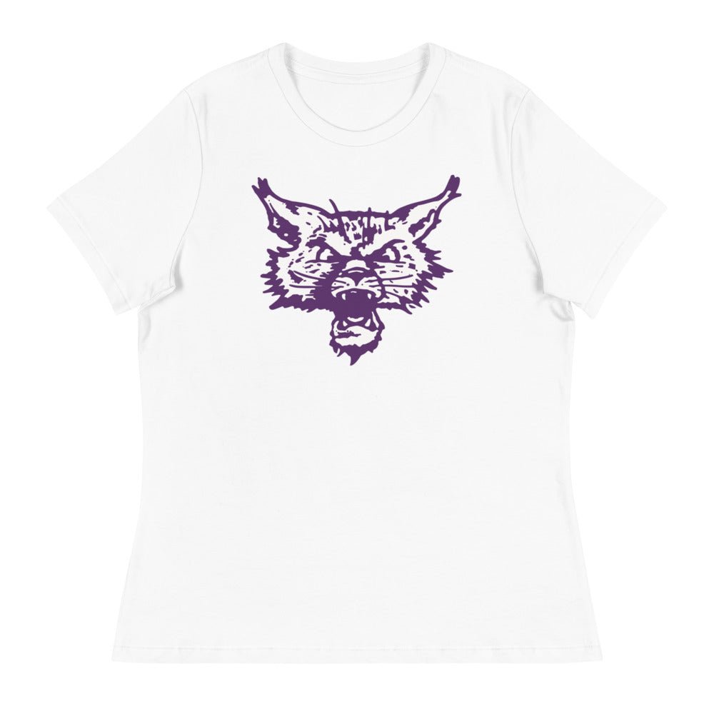 Retro Northwestern Women's Relaxed Shirt - 1950s Roaring Wild Cat Art W Relaxed T Shirt - Rivalry Week