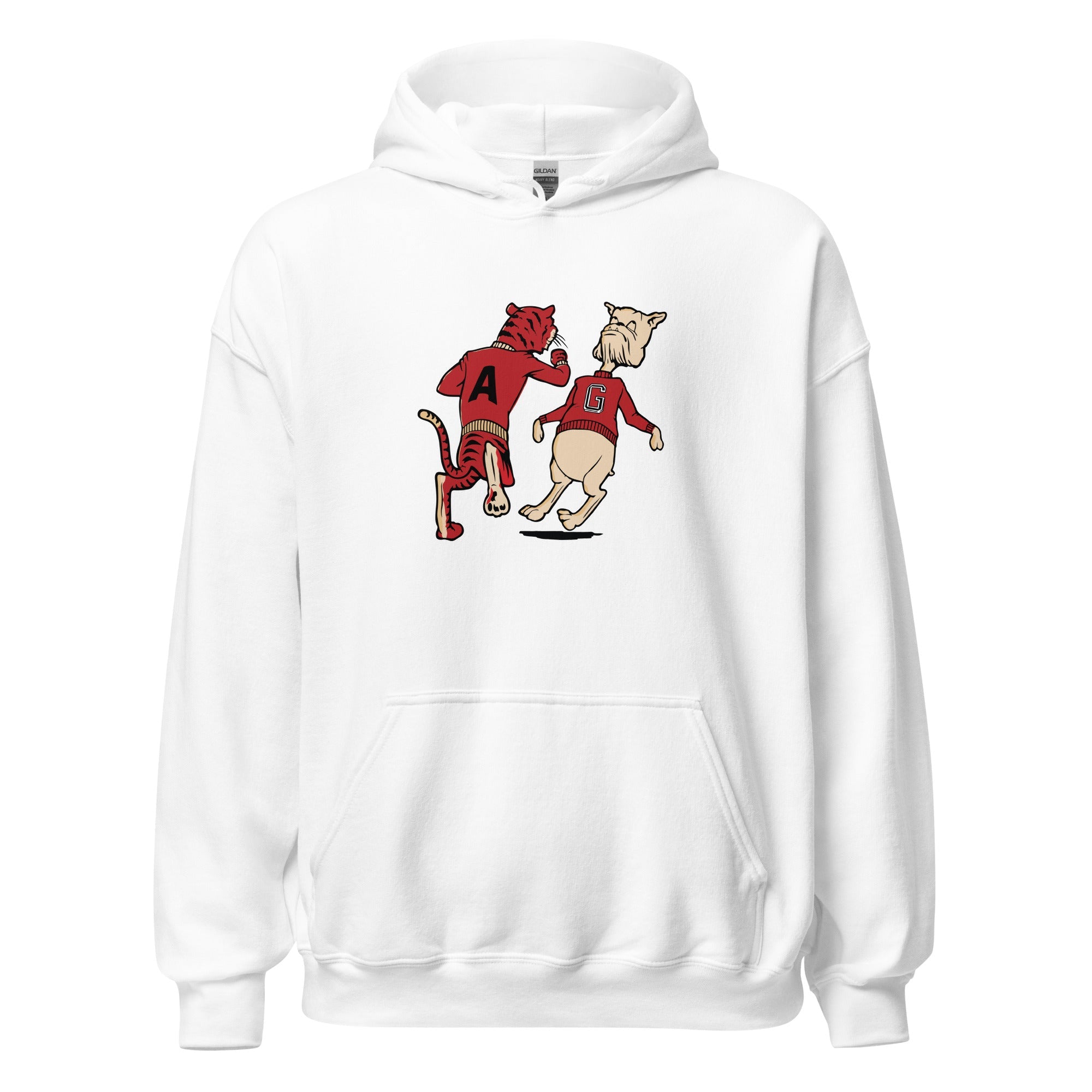 Right in the Kisser Hoodie - 1950's Auburn vs. Georgia Rivalry Art - rivalryweek