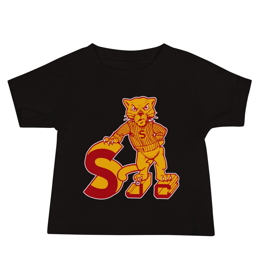 Sacramento City College Vintage Baby T Shirt - 1950 Varsity SJC Panther Art Baby Staple Tee - rivalryweek