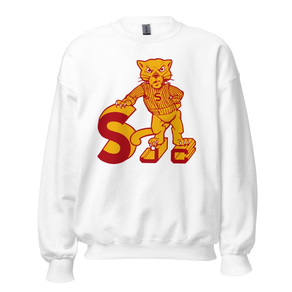 Sacramento City College Vintage Crew Neck Sweatshirt - 1950 Varsity SJC Panther Art Sweatshirt - rivalryweek