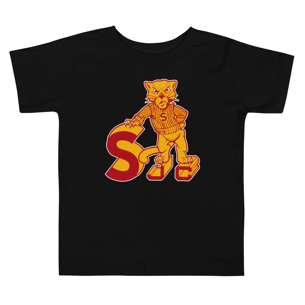 Sacramento City College Vintage Toddler T Shirt - 1950 Varsity SJC Panther Art Toddler Staple Tee - rivalryweek