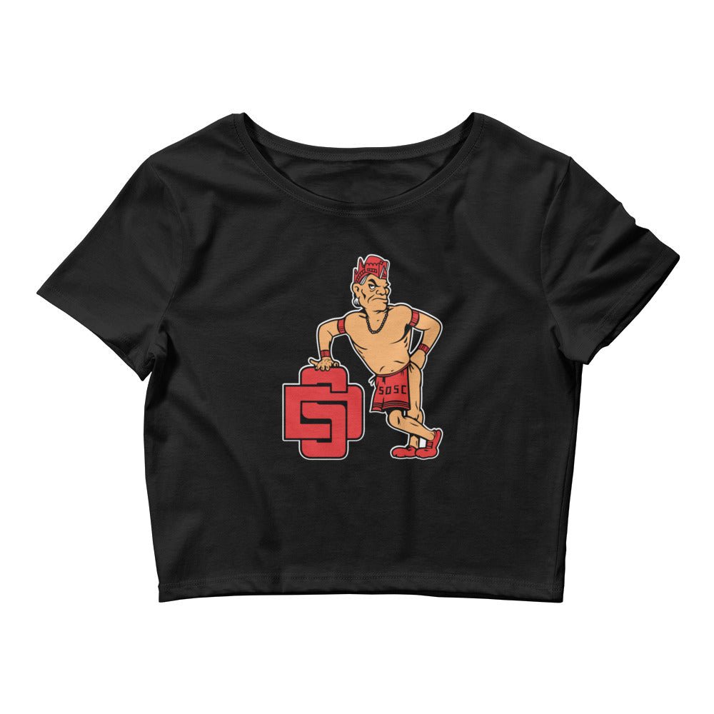 San Diego State Vintage Crop Top - 1950s Leaning Aztec Art Crop Top - rivalryweek