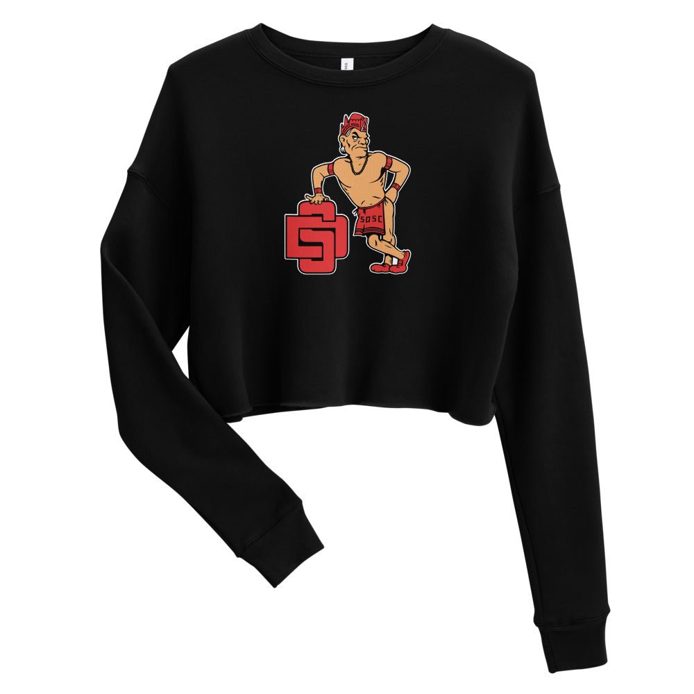 San Diego State Vintage Women's Cropped Sweatshirt - 1950s Leaning Aztec Art Cropped Sweatshirt - rivalryweek