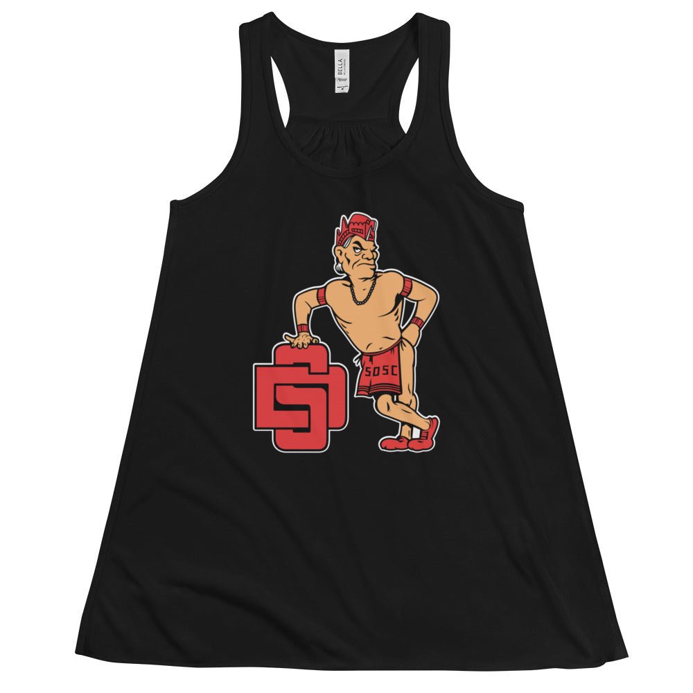 San Diego State Vintage Women's Flowy Tank Top - 1950s Leaning Aztec Art W Tank Top - rivalryweek