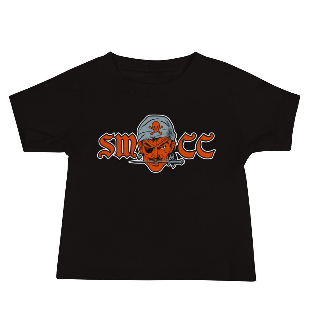 Santa Monica College Vintage Baby T Shirt - 1940s SMCC Corsairs Mascot Art Baby Staple Tee - rivalryweek