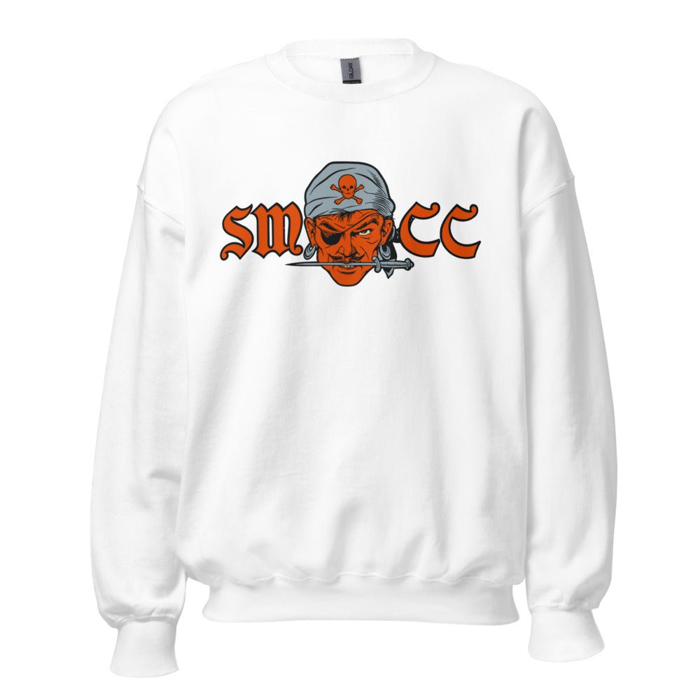 Santa Monica College Vintage Crew Neck Sweatshirt - 1940s SMCC Corsairs Mascot Art Sweatshirt - rivalryweek