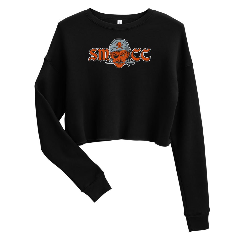 Santa Monica College Vintage Women's Cropped Sweatshirt - 1940s SMCC Corsairs Mascot Art Cropped Sweatshirt - rivalryweek