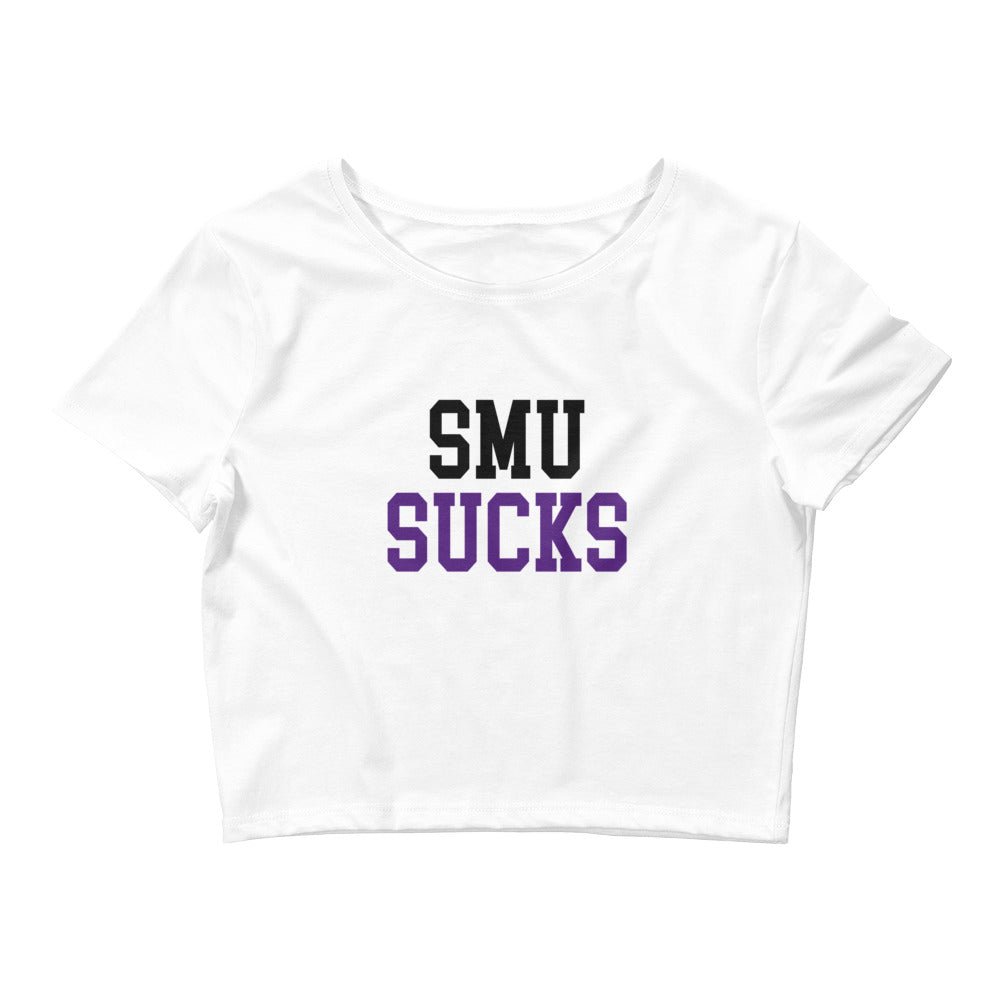 SMU Sucks TCU Rivalry Crop Top White Crop Top - rivalryweek