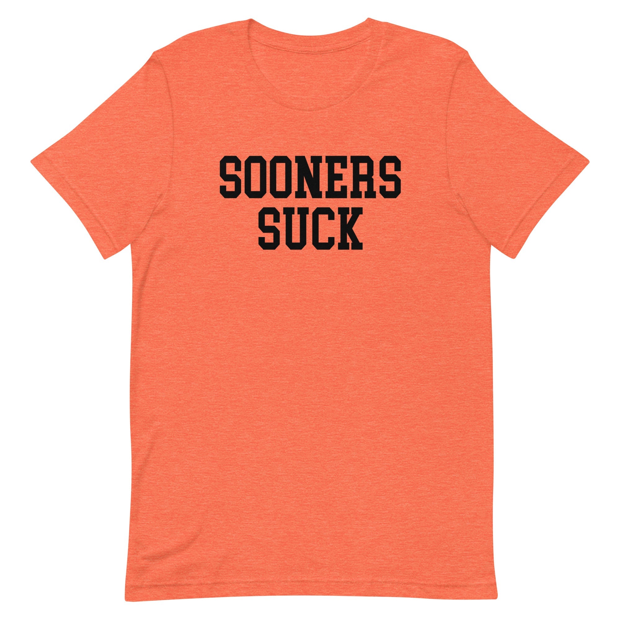 Sooners Suck Oklahoma State Rivalry T Shirt Heather Orange Shirt - rivalryweek