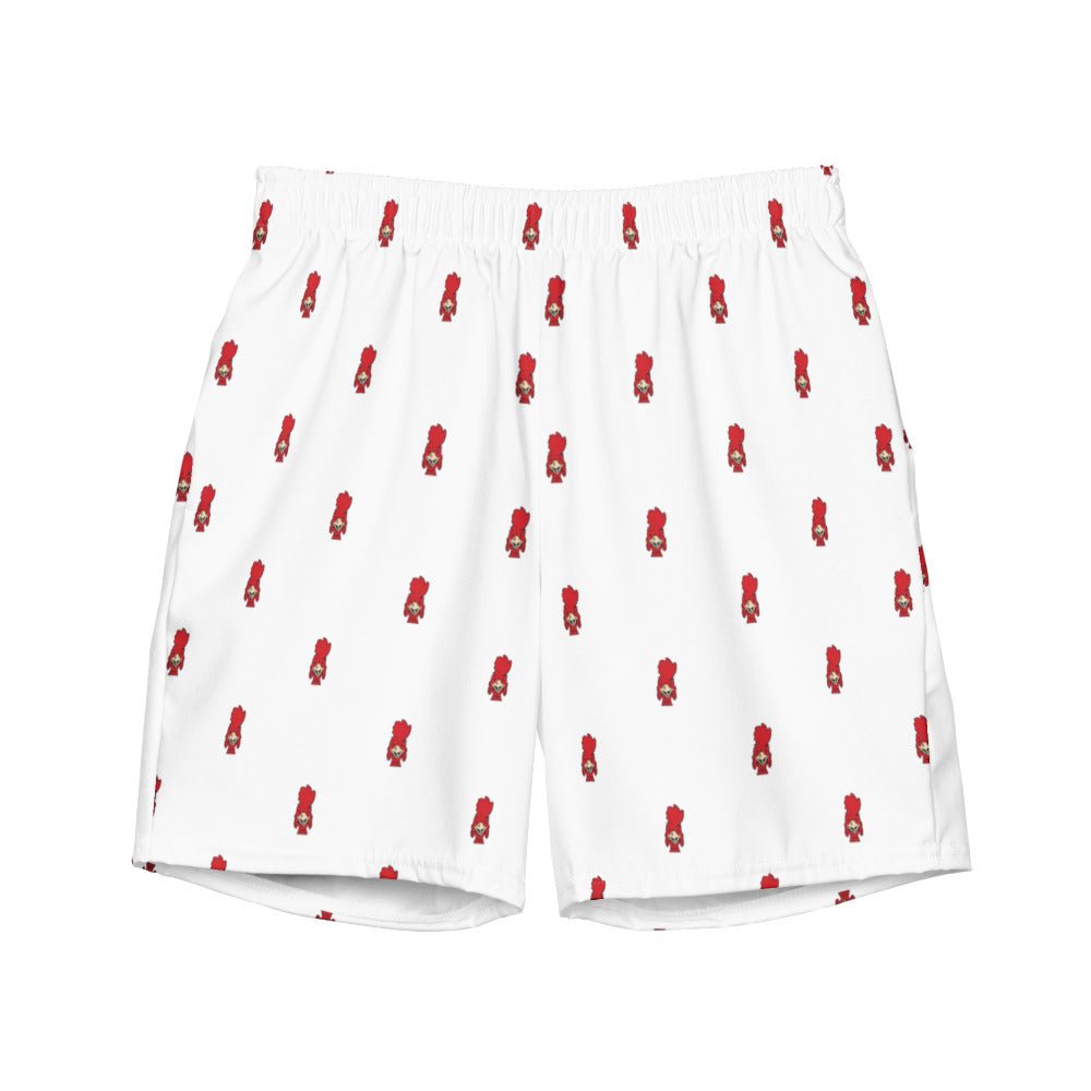 South Carolina Vintage Swim Trunks - 1950s Happy Gamecock White Pattern Swim Trunks - Rivalry Week