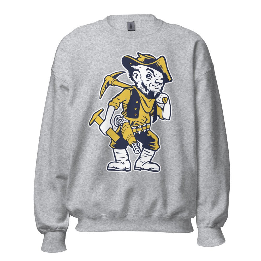 South Dakota School of Mines Crew Neck Sweatshirt - 1940s Vintage Hardrocker Art Sweatshirt - Rivalry Week