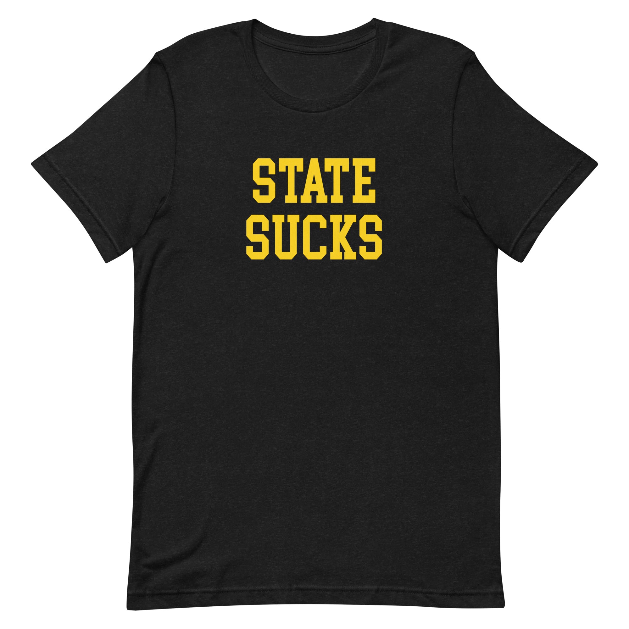 State Sucks Iowa Rivalry T Shirt Black Shirt - rivalryweek