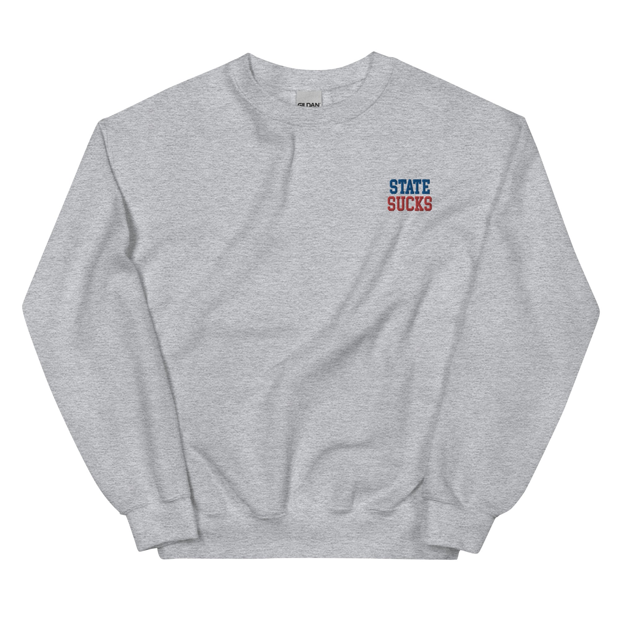 State Sucks Kansas Rivalry Embroidered Crew Neck Sweatshirt - rivalryweek