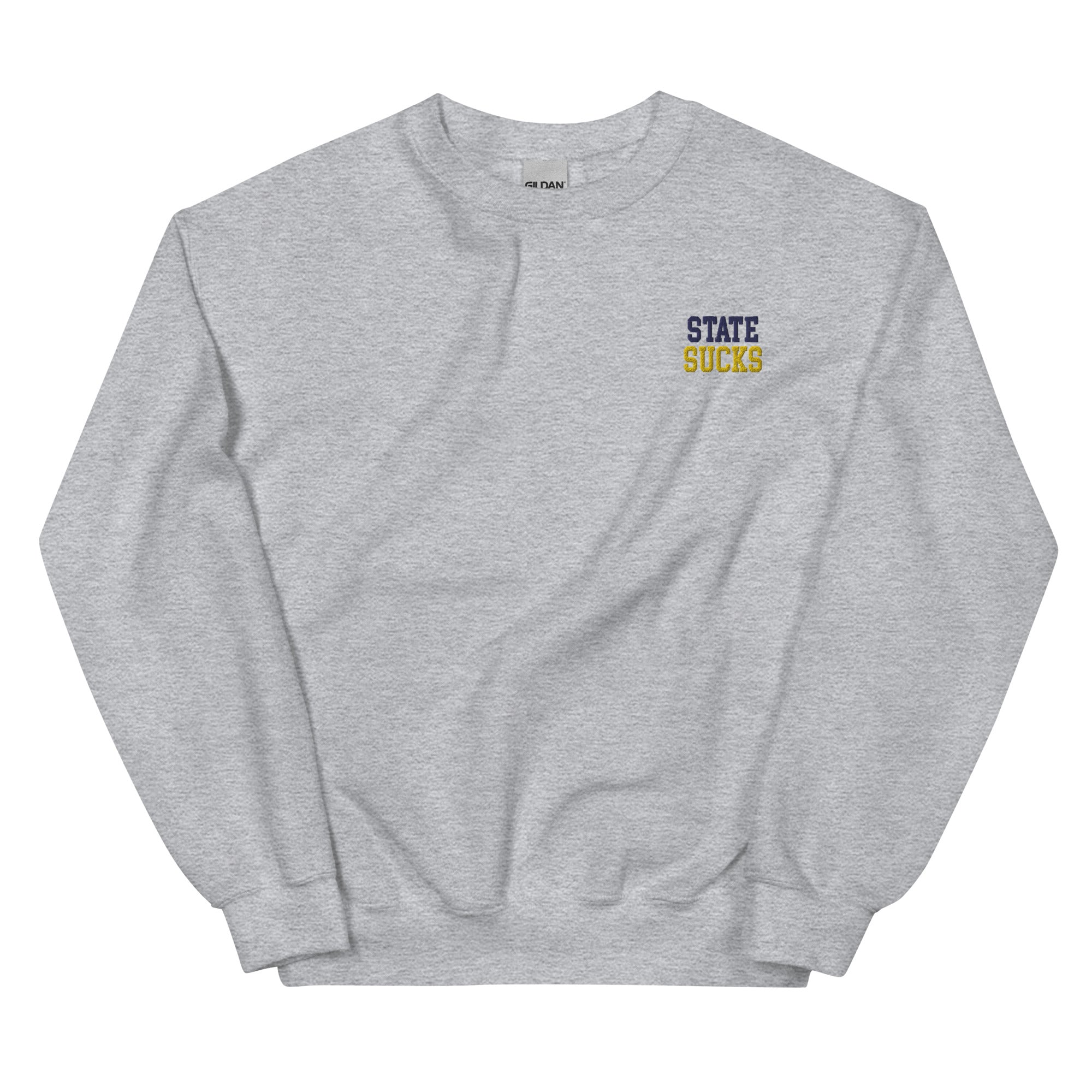 State Sucks Michigan Rivalry Crew Neck - Embroidered Sweatshirt - rivalryweek