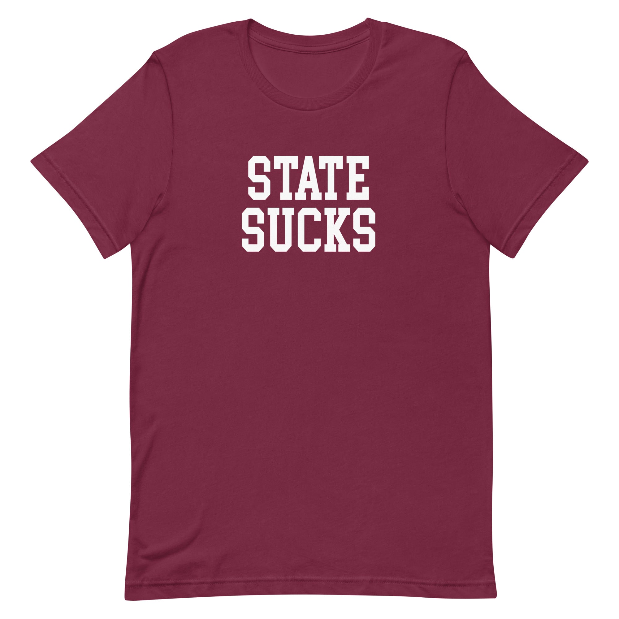 State Sucks Oklahoma Rivalry T Shirt Maroon Shirt - rivalryweek