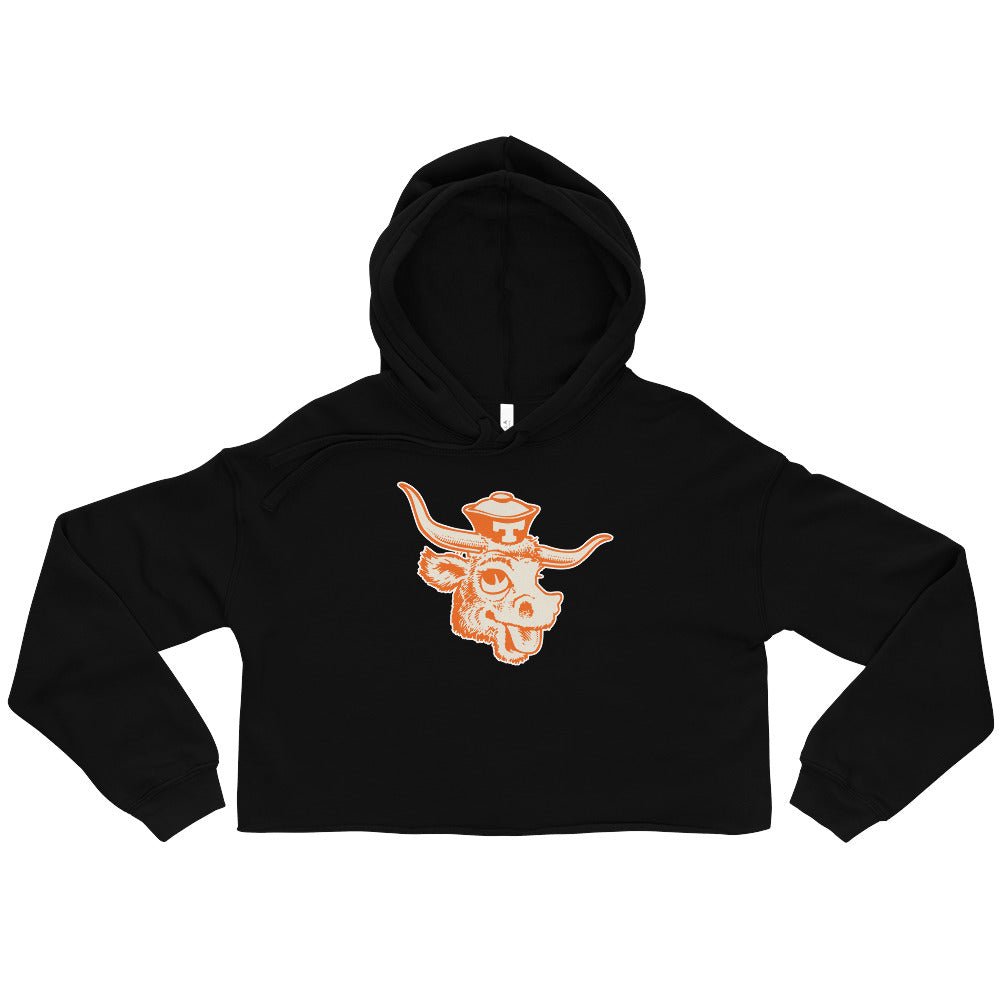 Texas Longhorns Vintage Women's Cropped Hoodie - 1940s Silly Sailor Art Cropped Hoodie - rivalryweek