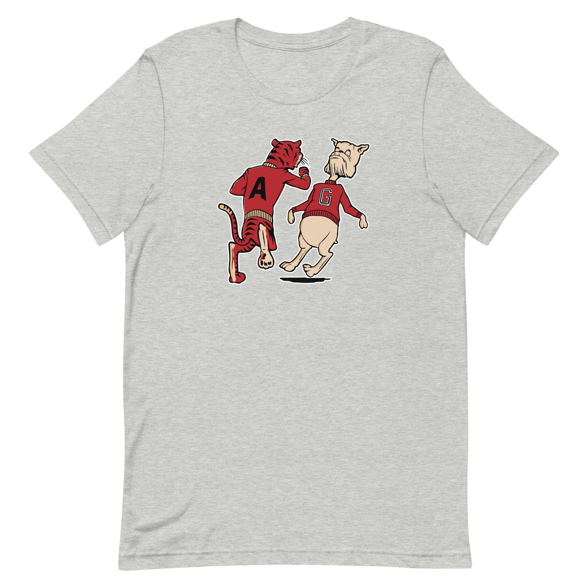 Throwback Auburn vs Georgia Rivalry T Shirt - 1950's Tiger boxing Uga Art - rivalryweek