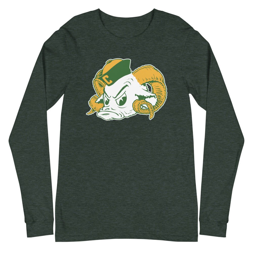 Throwback CSU Rams Long Sleeve Shirt - 1940s Sailor Ram Art Long Sleeve Shirt - Rivalry Week