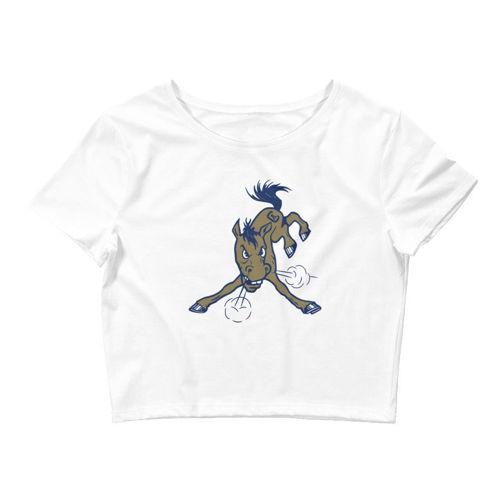 UC Davis Vintage Mascot Crop Top - 1950s Wild Mustang Art Crop Top - Rivalry Week