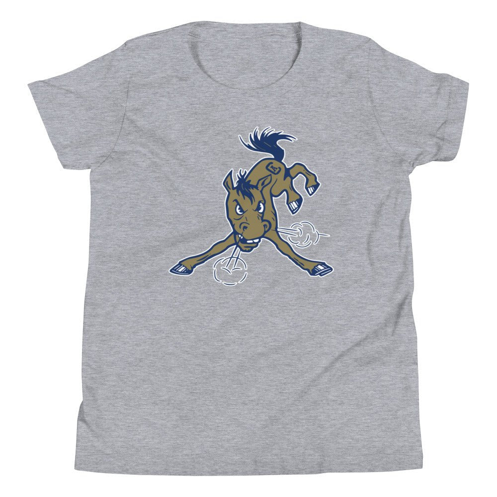 UC Davis Vintage Mascot Kids Youth Shirt - 1950s Wild Mustang Art Youth Staple Tee - Rivalry Week